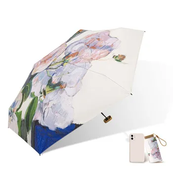 Мини-шестикратные чадъри, преносими винил чадъри за дъжд и слънце, слънчеви чадъри, Висока стабилност, Здрава на Голяма площ