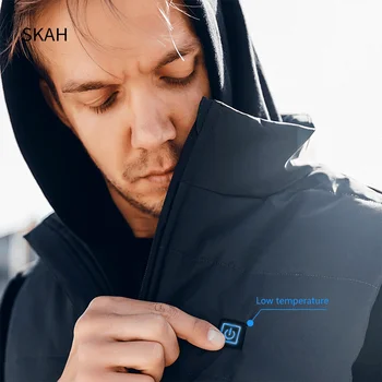 SKAH жилетка с подгряване, яке за мъже, умно термостатическое палта, дрехи с електрически нагревател, ветрозащитная топли дрехи, домашни зимни лов