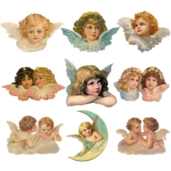 Митични крилата на феите-ангел, сладки ленти за дрехи, теплопередающие термонаклейки, детска тениска 