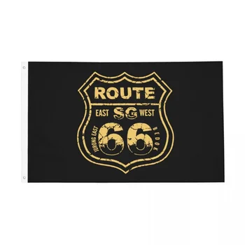 Route 66 Mother Road SG P142C Флаг Закрит и Открит Банер Украса от Полиестер Двустранни Знамена размер 2x3 3x5 4x6 5x8 ФУТА