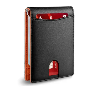 Мъжки портфейл Gebwolf, чанта за пари, държач за кредитни карти, защита на RFID, лесен ултра-мъжки малко кратък портфейл