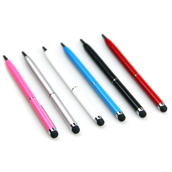 5 бр./лот, сензорна писалка 2 в 1, алуминиева химикалка писалка с капацитивен екран, стилус за мобилен телефон iPhone Samsung