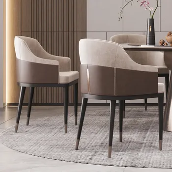 Ергономични трапезни столове в скандинавски стил, кожени Кухненски столове за партита, модерни трапезни столове за спалнята, офиса, мебели за дома Sillas Comedor FY40XP