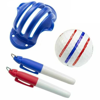 Инструмент за рисуване с маркер линия на топка за голф И комплект Дръжки за маркиране на алеи Дисплей маркер линия на топка за голф, Аксесоари за голф обучение