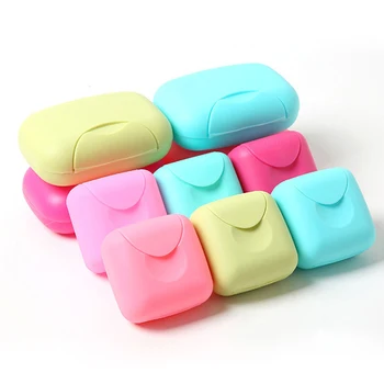 Цветна Кутия за сапун с капак, Преносим Водоустойчив запечатан държач за сапун ястия, Аксесоар за съхранение на сапун в домашни банята