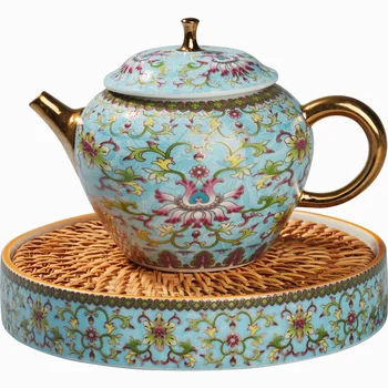 Керамичен чайник със златна рисувани и емайл, на магистър-чаша, кана, лилаво глинен чайник Chengda, един чайник, чай набор от кунг-фу