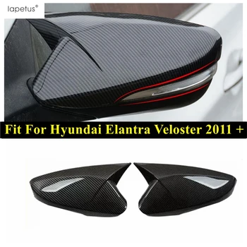 Тампон Върху Огледалото за Обратно виждане в стил Остриета От Бичи Рога За Hyundai Elantra Veloster 2011-2015 Черен/Аксесоари От Въглеродни Влакна