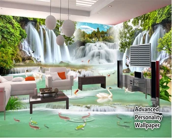 beibehang 3D зелено естествени гори, водопади, продават, модерен сгъсти персонализирани фигура 3d тапети