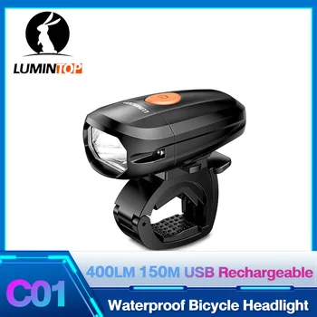 Велосипеден фенер с USB батерия, led велосипедна фаровете Lumintop C01, суперяркая велосипедна светлината на прожекторите, аксесоари за предно осветление