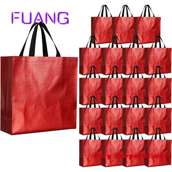 Индивидуална печат, луксозна ламиниран водоустойчив пазарска чанта от нетъкан полипропилен розово злато за дрехи с голям размер