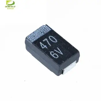 10ШТ Черен тънък секционни 470 uf 6,3 В D тип 7343 външен танталовый кондензатор на върха на лента