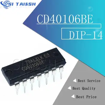 10ШТ CD40106BE DIP14 CD40106 DIP 40106BE DIP-14 нова и оригинална чип
