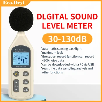 Измерване на шумомера 30-130 db Интелигентна Цифрови Измерители на Нивото на Звука Сензор за силата на Звука Ръчен Тестер на Шум на Аудио детектор