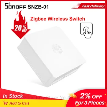 SONOFF SNZB-01 Безжична Мини превключвател Zigbee С обратна ниско зареждане на батерията В приложението e-WeLink Работи с IFTTT За автоматизация на умен дом