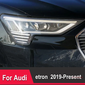 За Audi etron 55 50 2019-Сега Защитно фолио за фарове, възстановяване на фарове, прозрачна черна стикер от TPU, аксесоари