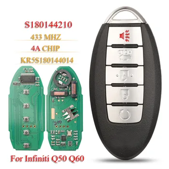 jingyuqin S180144210 5 бутона за Безконтактно смарт ключодържател 433 Mhz 4A KR5S180144014 За Infiniti Q50 Q60 7812D-S180204