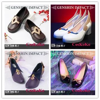 CosKoKo Hu Tao/Обувки Ganyu/Keqing/Lisa за cosplay от аниме игра Genshin Impact, Модни дамски Обувки на висок ток, Аксесоари За ролеви Игри