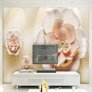 beibehang Потребителски 3D стенни тапети са красиви, стилни триизмерни цветни релефни декорации за дома на заден план стенни живопис
