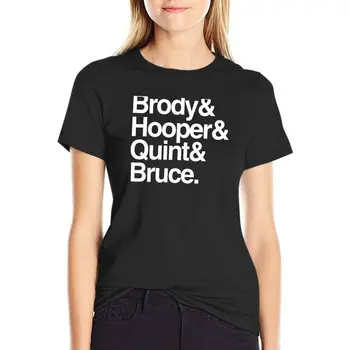 Тениски Jaws - Brody and Hooper, Quint and Bruce, дамски дрехи, с голям размер