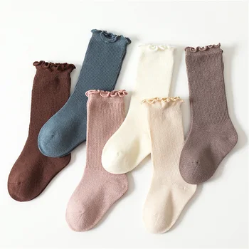 Citgeett/ есенни дълги чорапи за новородените момичета и момчета, обикновена дишащи свободни чорапи принцеса, пролетни чорапогащи до коляното