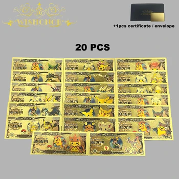 Най-продаваните стоки от всички стилове, красиви комплекти банкноти от японската аниме, пластмасова карта от аниме с позлатени 24-каратово за събиране