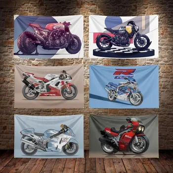 3X5Ft Мотоциклет Флаг От Полиестер С Дигитален Печат, рекламни Банери Мотоклуба