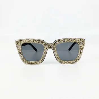 Нови Слънчеви очила с блестящи диаманти, дамски маркови дизайнерски слънчеви очила 