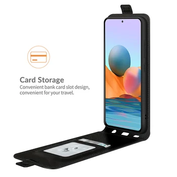 Калъф-чанта за телефон Xiaomi Redmi Note 10 Pro Max (6,7 инча) С панти капак, Открит плувен Стил, Кожен Слот за карти, Черен, Червен Mi Note10 + ProMax