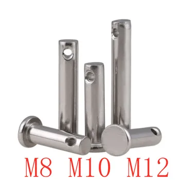 1-2 елемента Съединителни щифтове M8, M10, M12 с глава, вал от неръждаема стомана 304, плоска глава с дупки, инсталационните пина, цилиндричен щифт, болтовой щифт