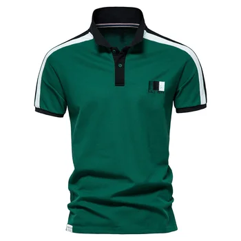 2023 Маркови памучни ризи с къси ръкави за мъже, модерни спортни и футболни мъжки поло, качествени блузи с къс ръкав, тениска, мъжки дрехи