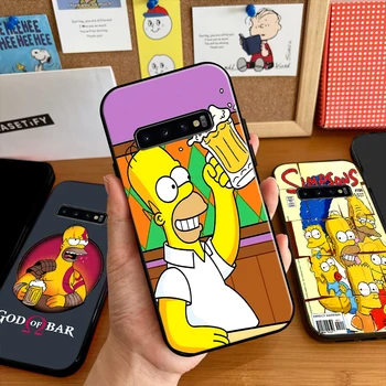 Забавен Семеен калъф Homer Simpson За Samsung Galaxy S9 S10 S8 Plus Lite S10E За Samsung S10 5G Калъф За Телефон Carcasa Черна Делото