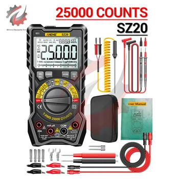 Нов SZ20 25000 Точки Професионален Цифров Мултицет Измерител на Електрически Ток Ac/Dc Тестер за Напрежение за Автомобил Омного Кондензатор Температурата
