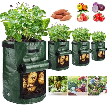 Торбички за отглеждане на картофи, Полиетиленово плантаторная чанта за отглеждане на зеленчуци, текстилен гърне за отглеждане, Градински саксии на открито, Градински инструменти, за производството на зеленчуци