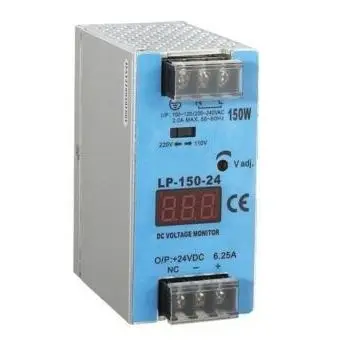 Импулсно захранване на променлив ток в постоянен LP-150-12 с мощност 150 W 12 12.5 А на din-шина с цифров дисплей