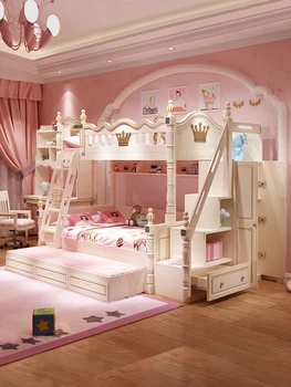 Двуетажно легло, горна и долна легло, бебешко легло, принцеси за момичета, висока и ниска легло