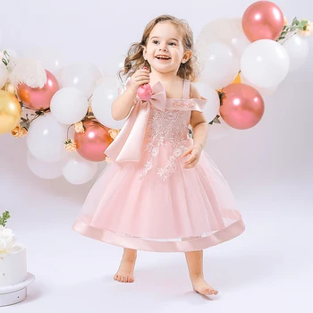 FSMKTZ/ Детски рокли за момичета, Коледни топки за деца, лък, 1-ви рожден ден, детски парти с цветя, тюлевые рокли на принцеса сватбена рокля