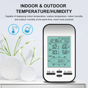 Термометър, Влагомер LCD дисплей Със задно осветяване Цифров 433 Mhz Безжични метеорологични станции за помещения/улица Измерване на температура и влажност на въздуха