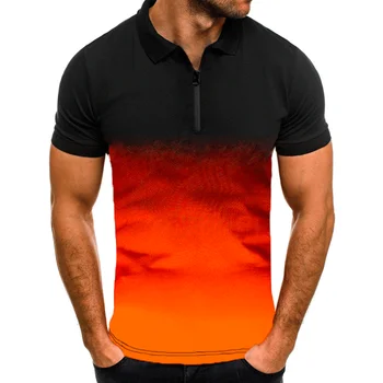 лятна новост 2023, мъжки ежедневни спортна тениска с ревери и 3D наклон, дишаща модерна риза с къси ръкави, с къси ръкави, предлага се в голям размер