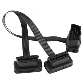30 см Автомобилен OBD2 16pin 2 в 1 трансформира диагностичен кабел удължителен кабел Интерфейсен адаптер OBD2 диагностичен кабел