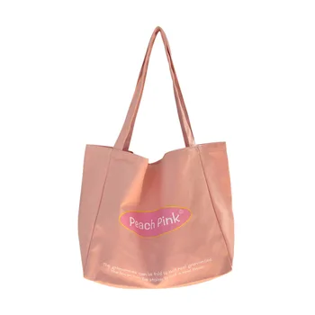 Персиково-розови холщовые дамски чанти през рамо с етикет за всеки ден, за работа, пазаруване, пътуване, голяма чанта голям-тоут