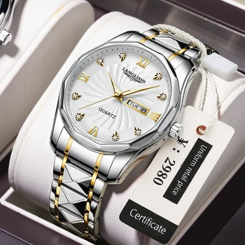 Мъжки часовник с диаманти на най-добрата марка за луксозни бизнес сребърни спортни мъжки ръчен часовник, Дата, Седмица, 50 м., водоустойчива Relogio Masculino 2022