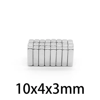 20-500 бр 10x4x3 мм Редкоземельный магнит Силен N35 10 mm x 4 mm x 3 mm Блоковые магнити 10*4*3 мм Постоянно Неодимовый магнит лист 10*4*3