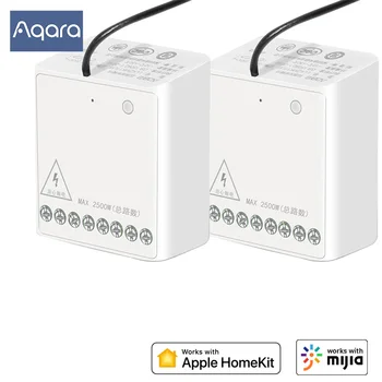Aqara Безжична Реле Zigbee Двустранен Модул За Управление На Smart Remote Switch Контролер Лампи 2 Канала За Xiaomi Mi Home Homekit App