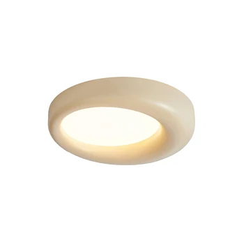 Тавана лампа Zero Round Модерен минималистичен вътрешен лампа от бежовата смола и акрил за хола Спални