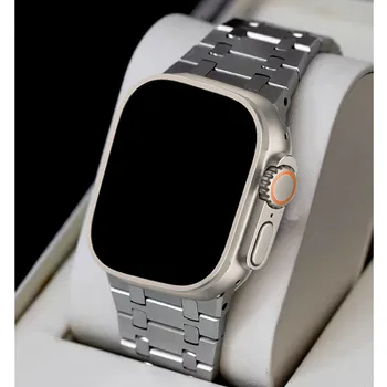 Метална Каишка за Apple Watch 8 7 6 5 4 3 SE Ultra 49 мм Каишка 45 мм 44 мм 41 мм 40 мм Correa iWatch 42 мм верижка от неръждаема Стомана