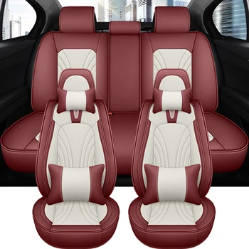 Кожена Универсален автомобилен калъф за седалка на Toyota Corolla e170 Renault Trafic 2 Автомобилни аксесоари за интериорен дизайн, пълен комплект за жени