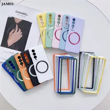 Калъфи за Телефони JAMES С Magsafe Магнитен Усвояването на Samsung Galaxy ZFold 3 4 Z Fold zfold3 zfold4 Безжично зарядно устройство ще захранване на Магнитна Капачка