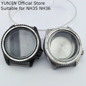 41,5 мм корпус от неръждаема стомана SKX007 сапфировые кристали, Подходящи за часовници с механизъм NH35 NH36, калъф за резервни части