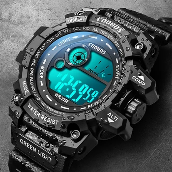 Нови стръмни светещи мъжки спортен часовник с каишка силикон, военни ръчен часовник с led календар, водоустойчив цифров часовник relogio masculino