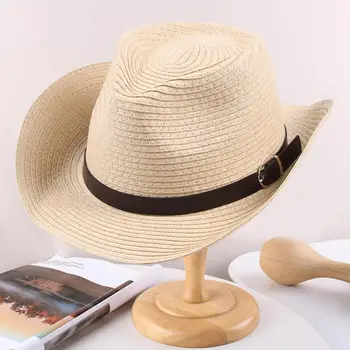 Плажна шапка, популярна джаз ковбойская шапка за родители и деца, софт джаз шапка, лятна ковбойская шапка в стил Уестърн за възрастни и деца, аксесоари за костюми